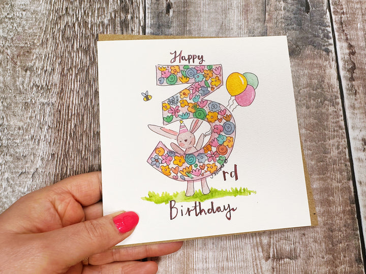 Happy 3rd Birthday Personalised Greeting card