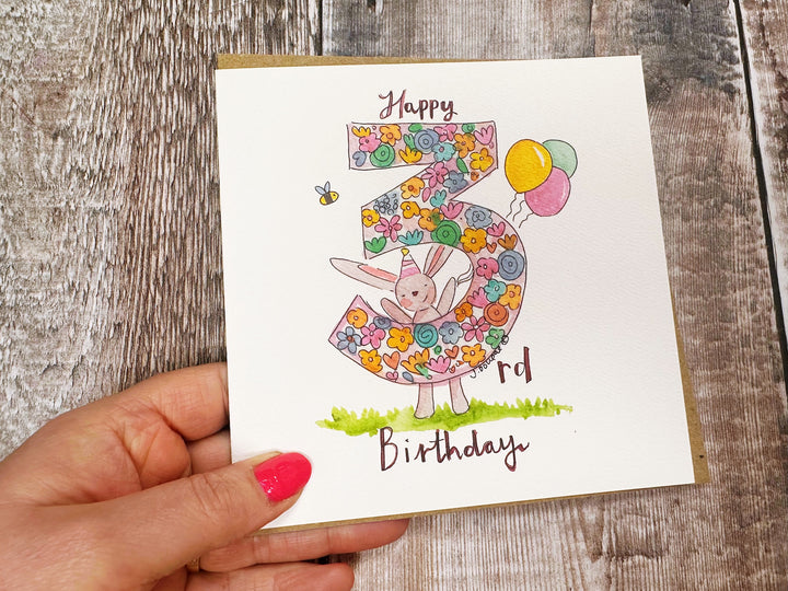 Happy 3rd Birthday Personalised Greeting card