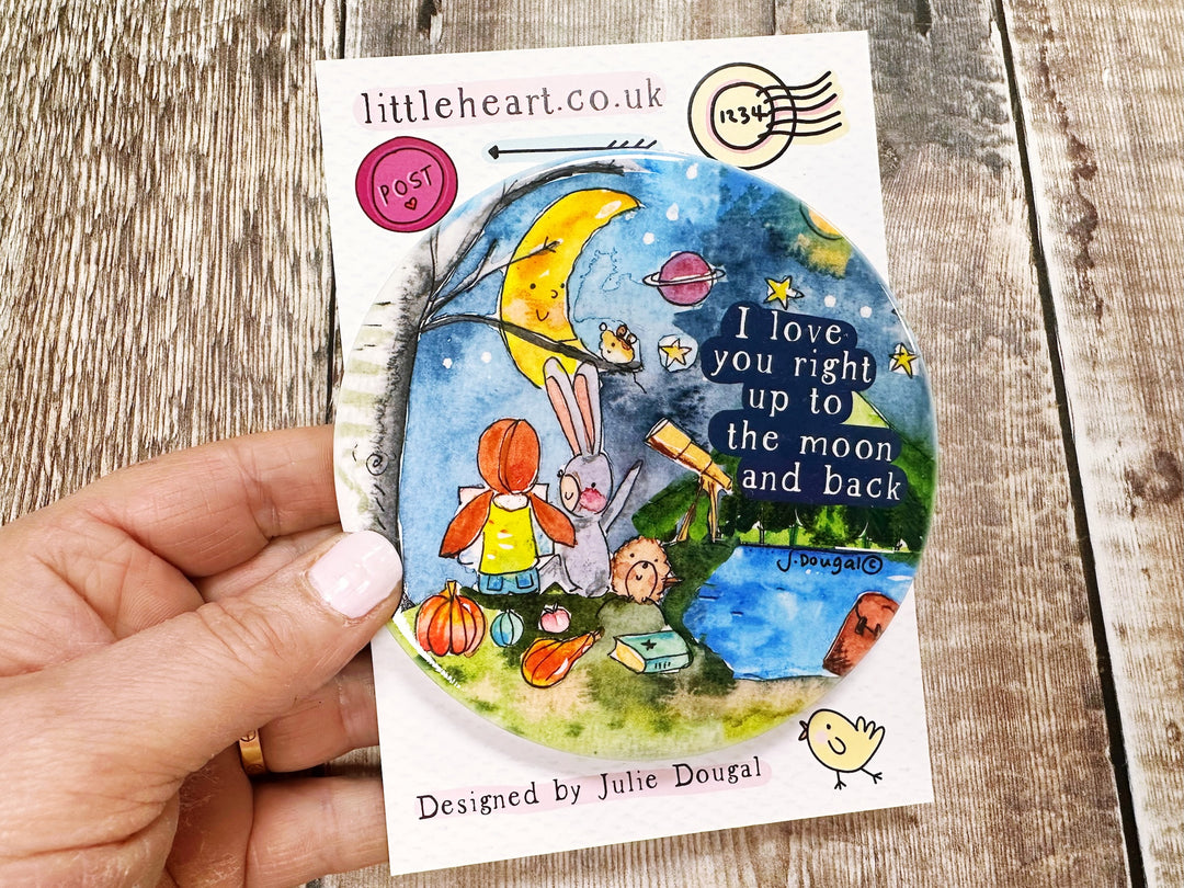 I love you up to the Moon and back cute ceramic coaster