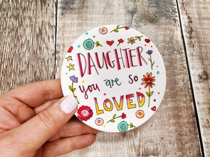 Daughter you are so loved cute ceramic coaster