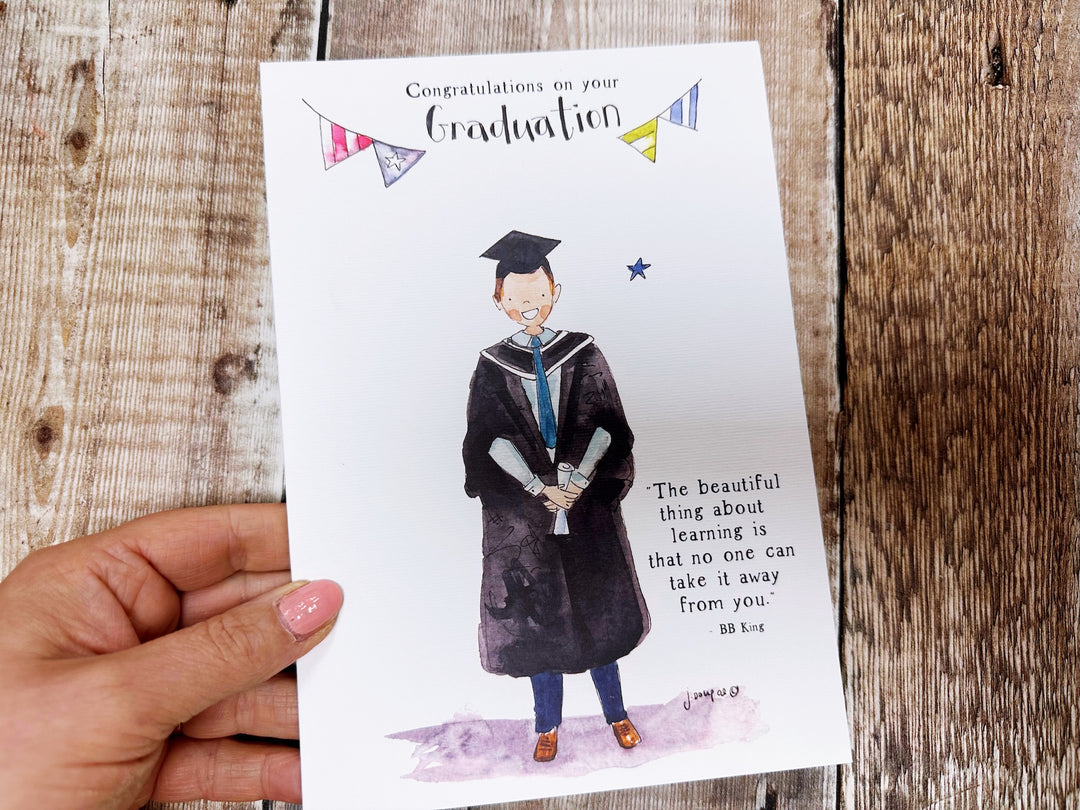 A5 Boy Graduation Card - Personalised
