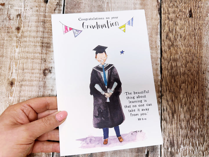 A5 Boy Graduation Card - Personalised