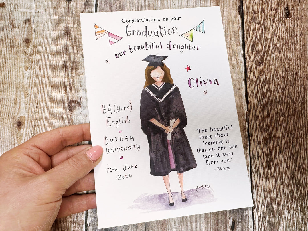 A5 Girl Graduation Card - Personalised