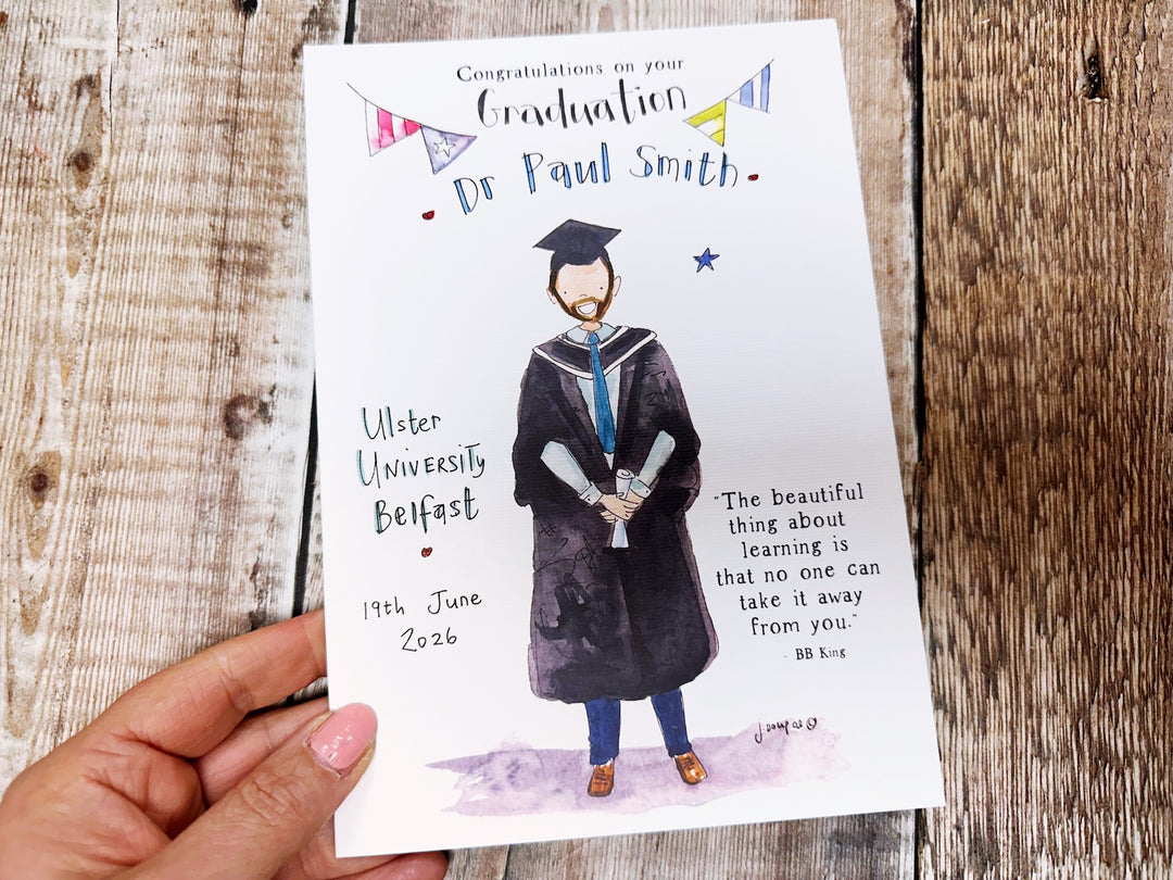 A5 Boy Graduation Card - Personalised