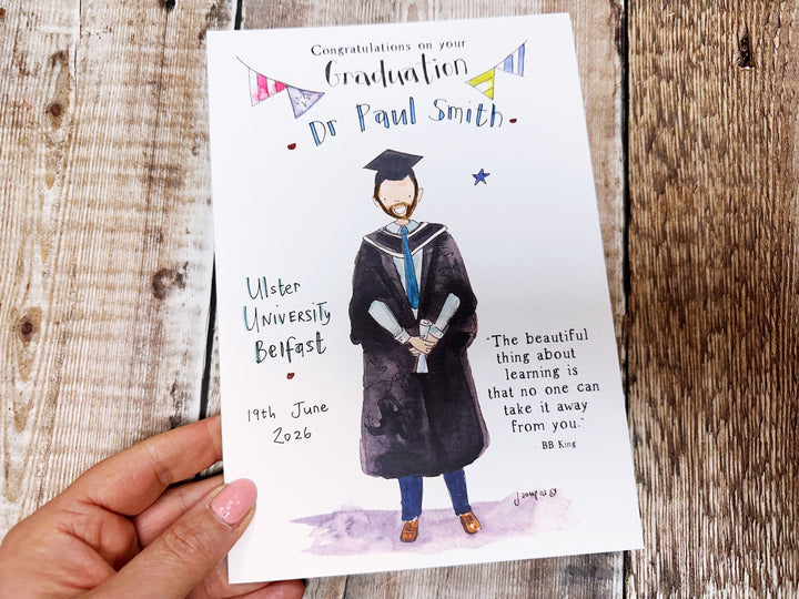 A5 Boy Graduation Card - Personalised