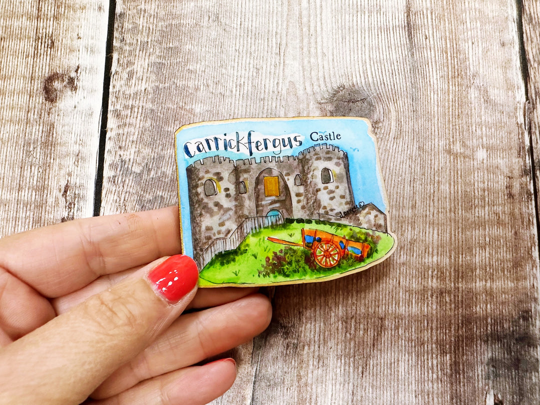 Carrickfergus Castle Northern Ireland Cute Little City Wooden Magnet