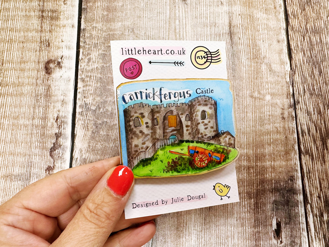 Carrickfergus Castle Northern Ireland Cute Little City Wooden Magnet