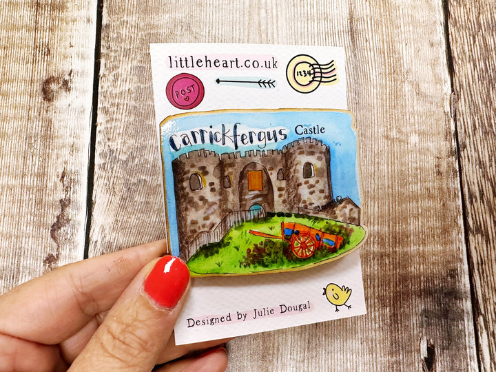 Carrickfergus Castle Northern Ireland Cute Little City Wooden Magnet