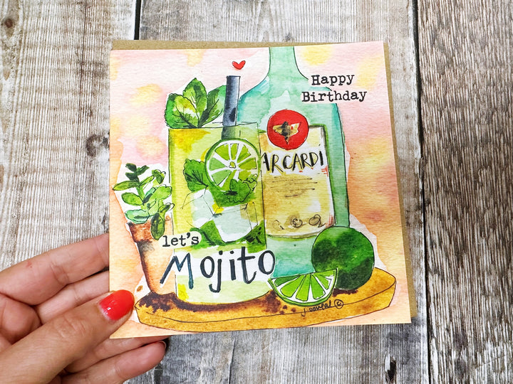 Happy Birthday Mojito Cocktail Greeting Card