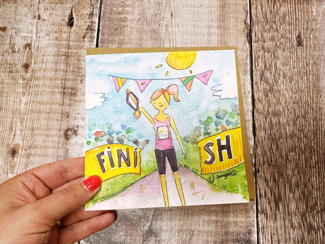 Marathon Girl Greeting Card