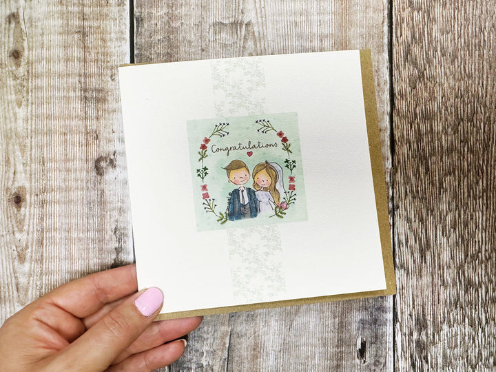 Congratulations cute Wedding Day card - personalised