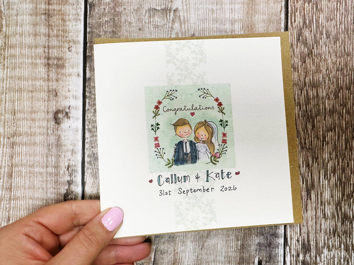 Congratulations cute Wedding Day card - personalised