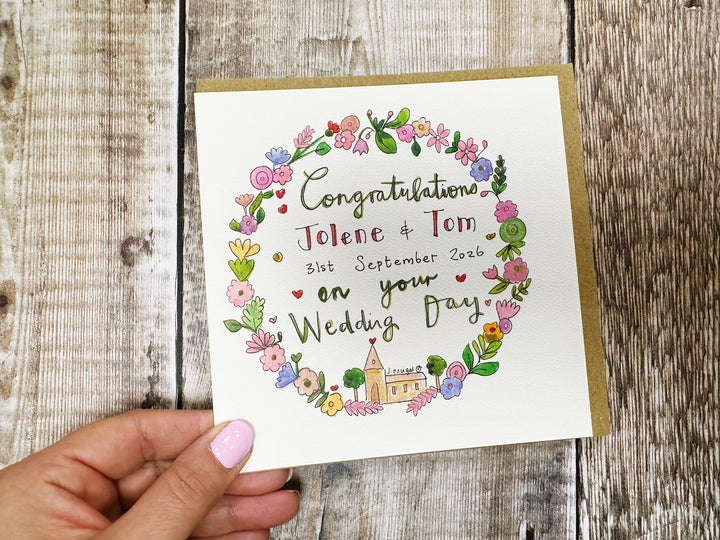 Congratulations on your Wedding Day card - personalised