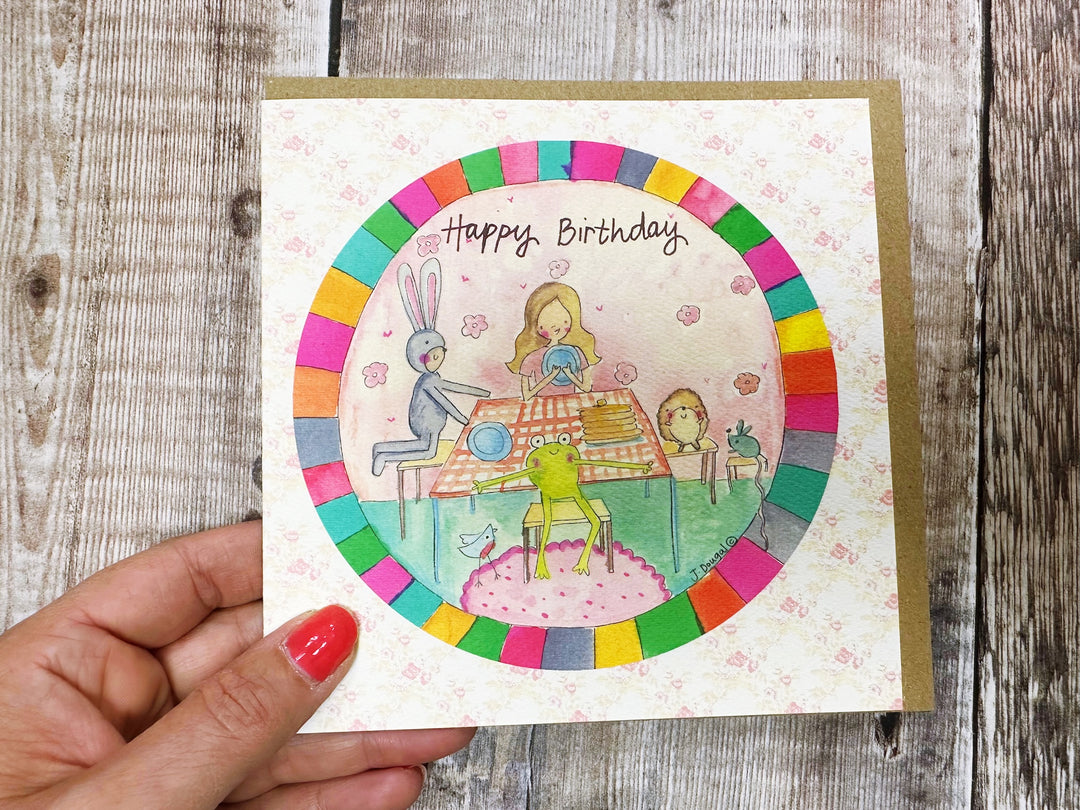 Happy Birthday Pancake Time Birthday Card - Personalised