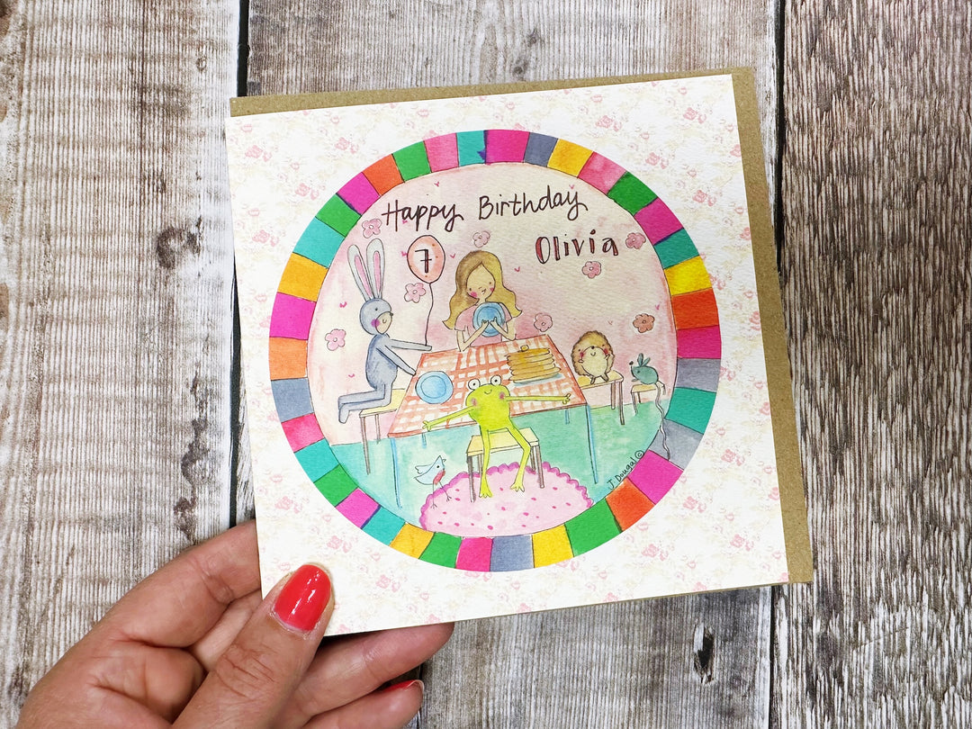 Happy Birthday Pancake Time Birthday Card - Personalised