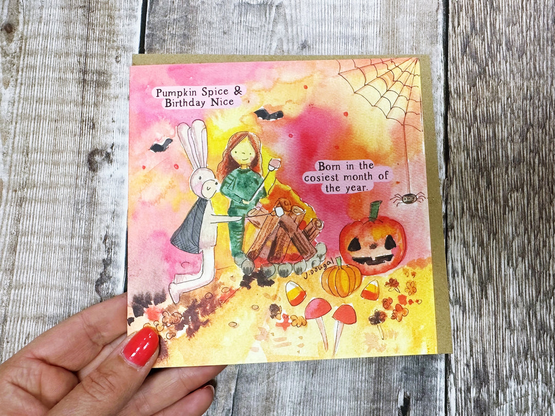 Happy Birthday October Cosy Card - Personalised