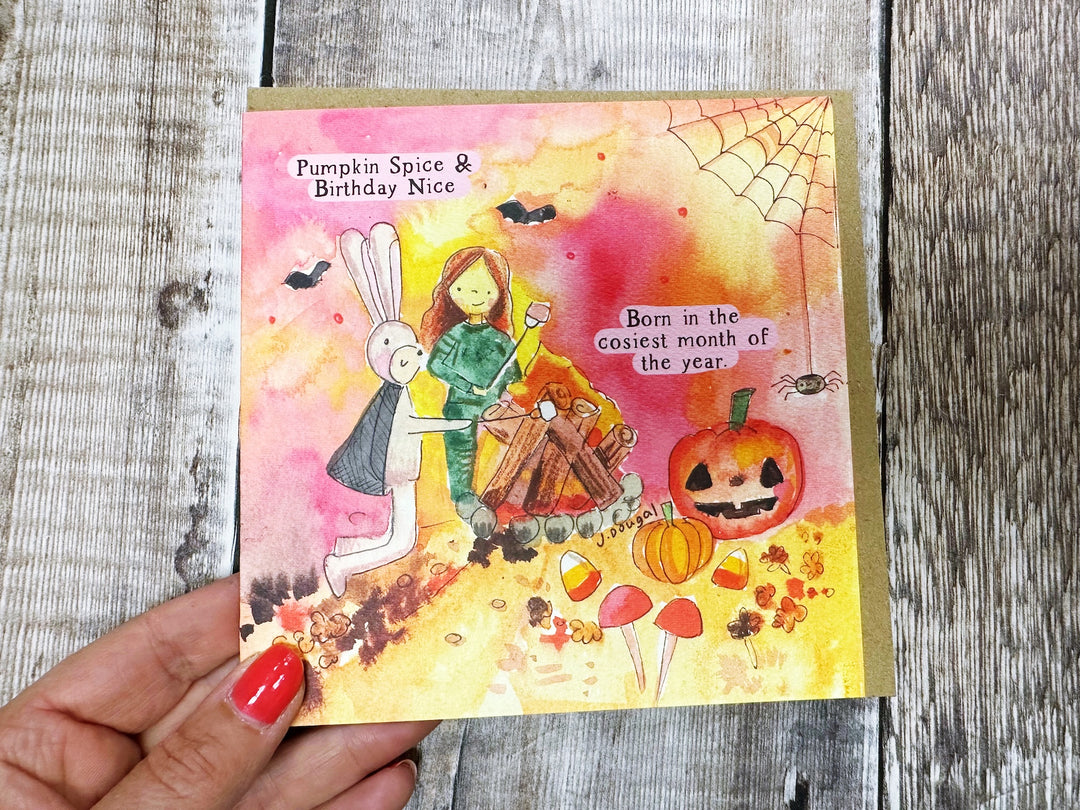 Happy Birthday October Cosy Card - Personalised