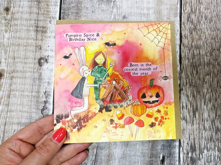 Happy Birthday October Cosy Card - Personalised