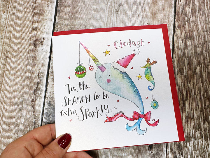 Tis the Season to be Extra Sparkly Personalised Christmas Card