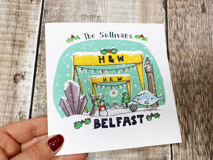 Merry Christmas from Belfast Card The Cranes