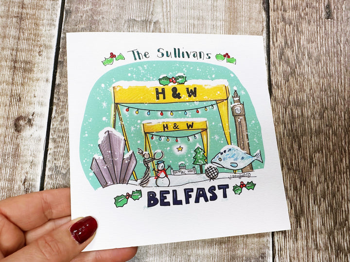 Merry Christmas from Belfast Card The Cranes