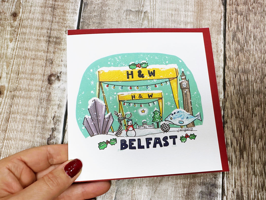Merry Christmas from Belfast Card The Cranes