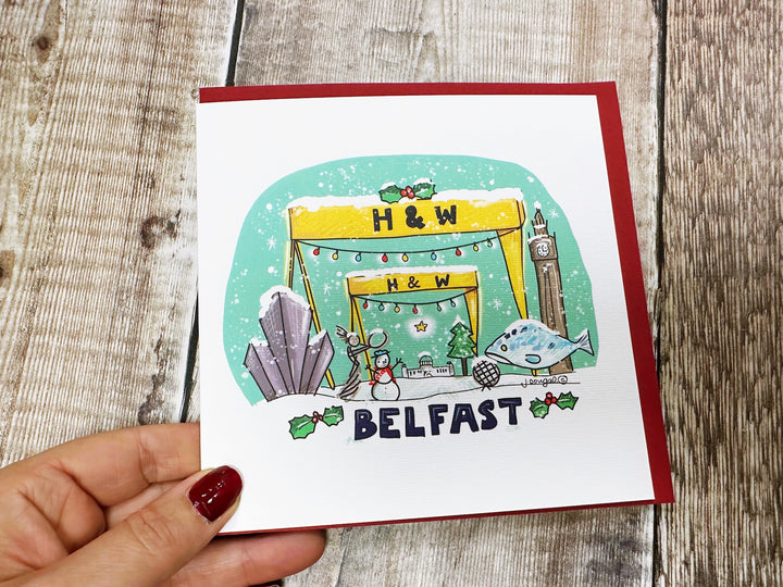 Merry Christmas from Belfast Card The Cranes