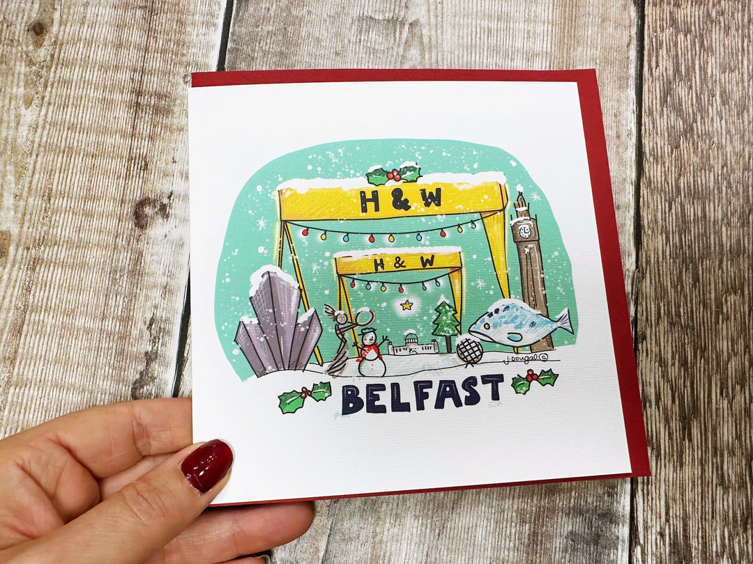 Merry Christmas from Belfast Card The Cranes