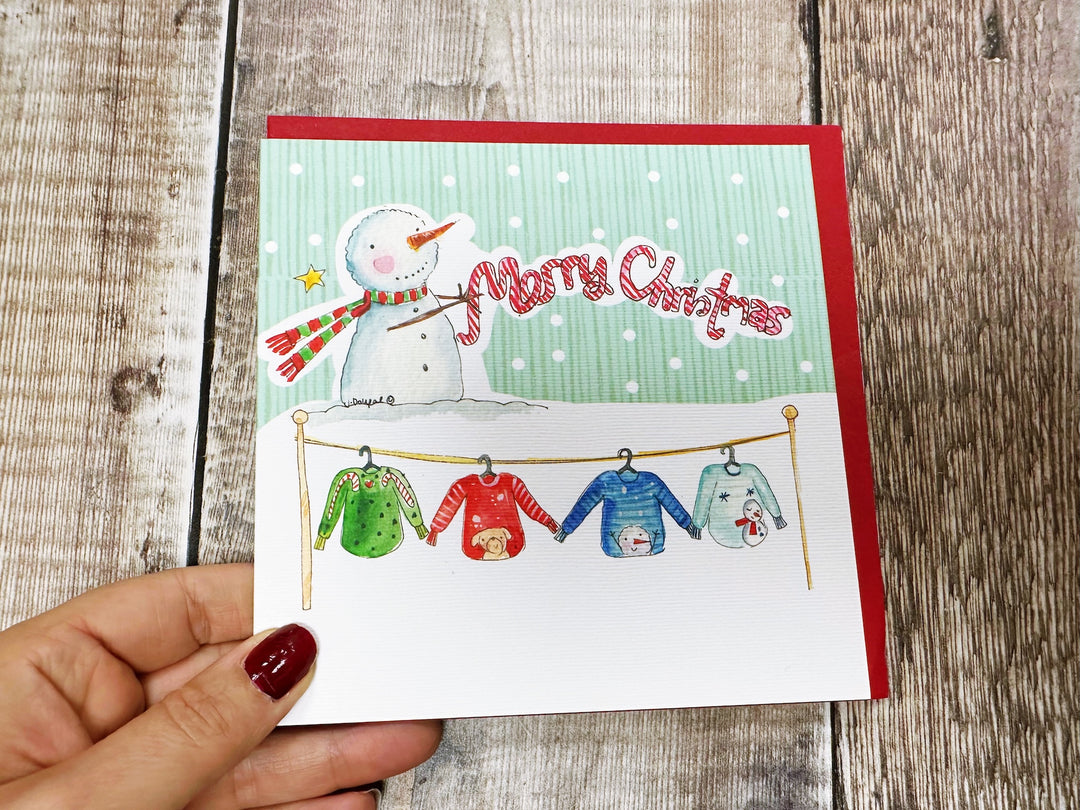 4 Little Jumpers Christmas Card - Personalised