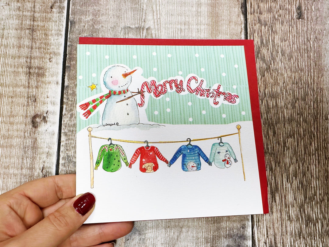 4 Little Jumpers Christmas Card - Personalised