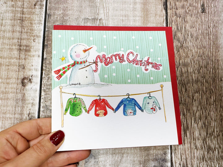 4 Little Jumpers Christmas Card - Personalised