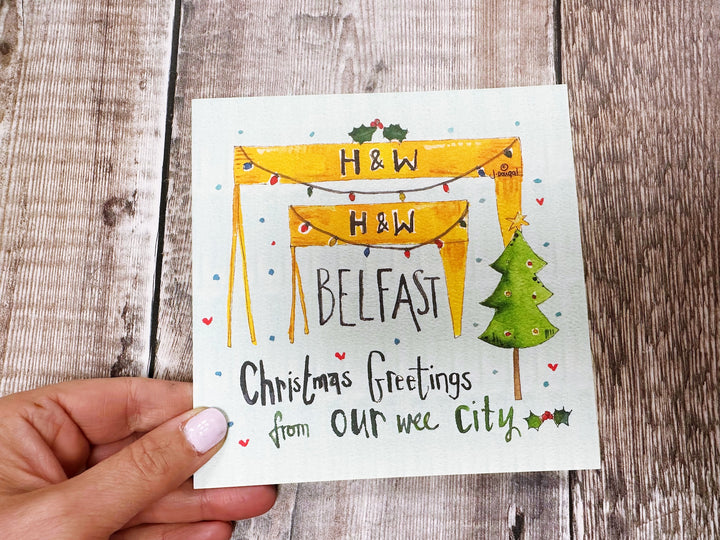 Christmas from Belfast Card The Cranes Watercolour