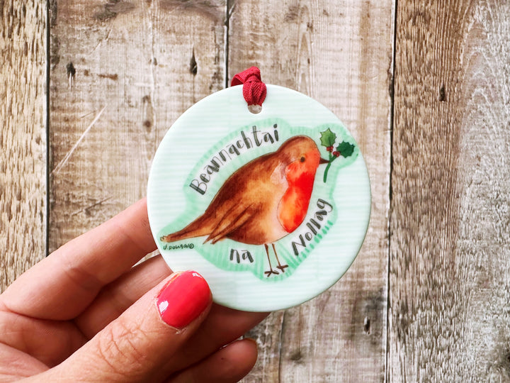 Beannachtaí na Nollag Gaeilge Christmas Blessings Ceramic Decoration (not personalised)