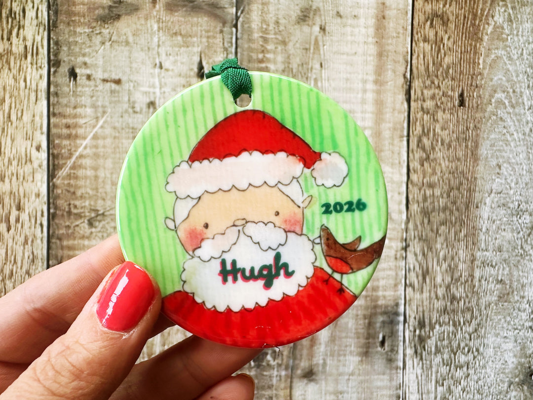 Ceramic Santa Personalised Christmas Ceramic Bauble