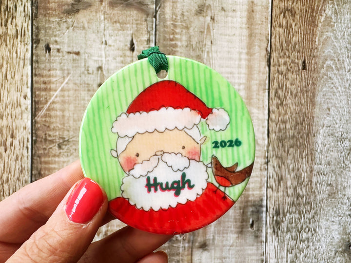 Ceramic Santa Personalised Christmas Ceramic Bauble