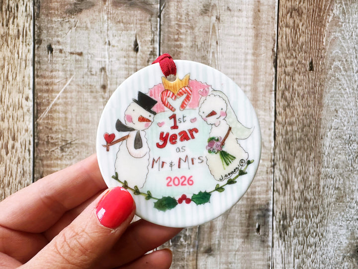 First Christmas as Mr and Mrs Christmas Ceramic Bauble (NOT PERSONALISED)
