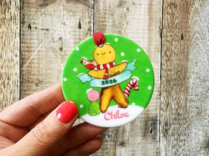 Ginger Bread Christmas Ceramic Bauble