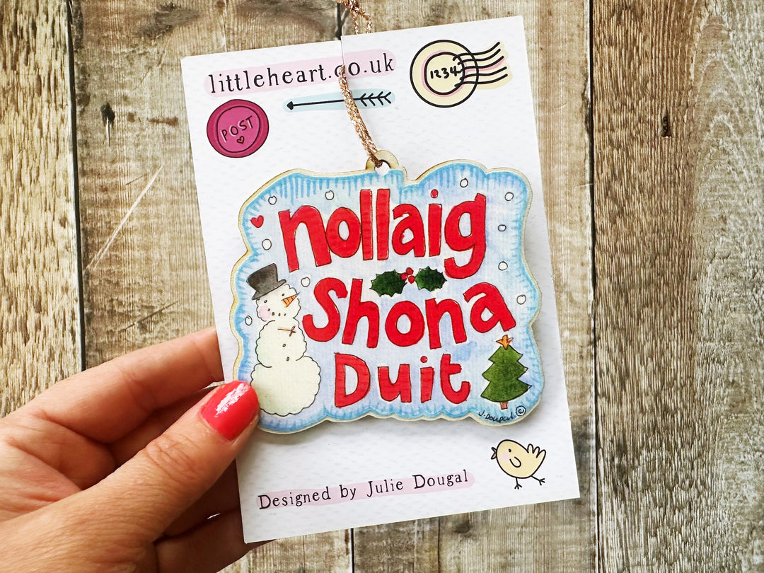 Nollaig Shona Duit Wooden HangingChristmas Decoration
