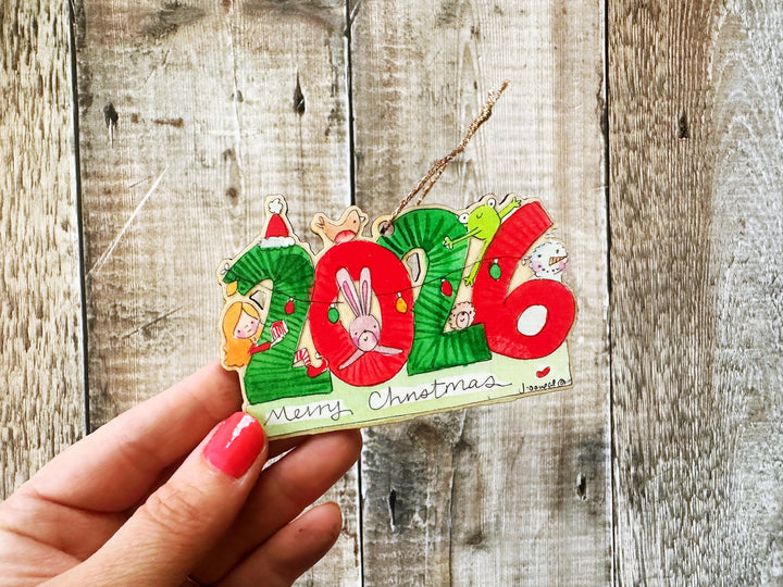 2026 Wooden Hanging Christmas Decoration
