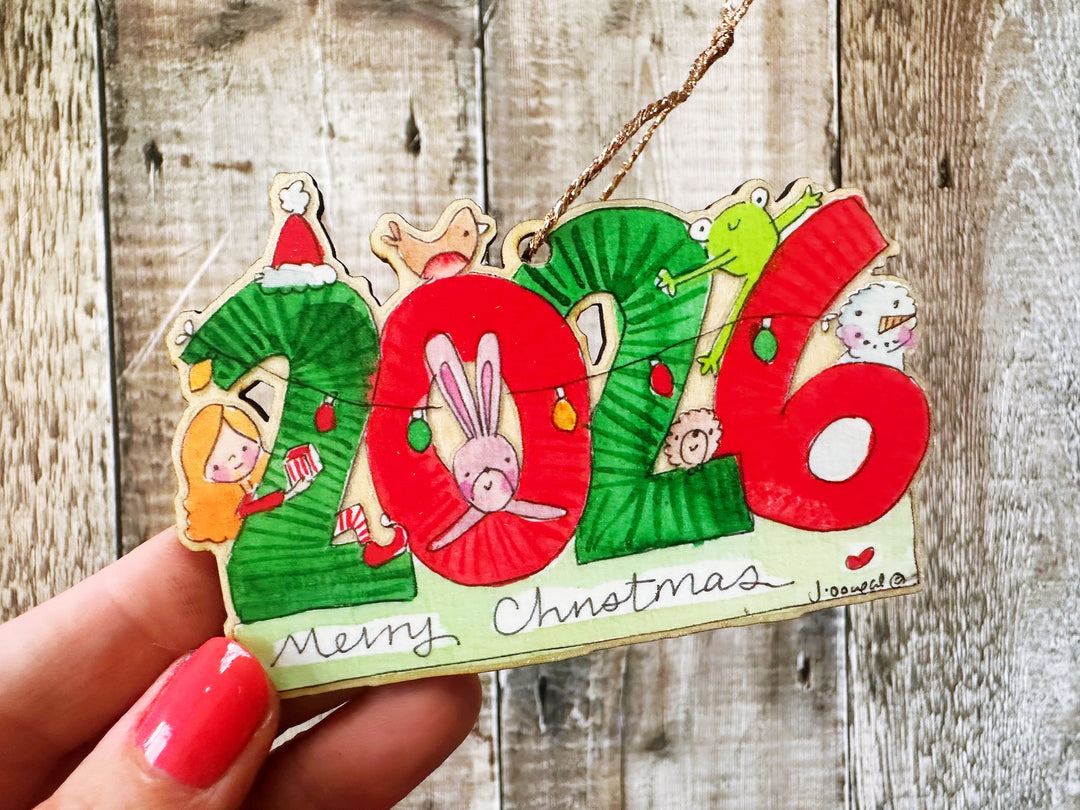 2026 Wooden Hanging Christmas Decoration