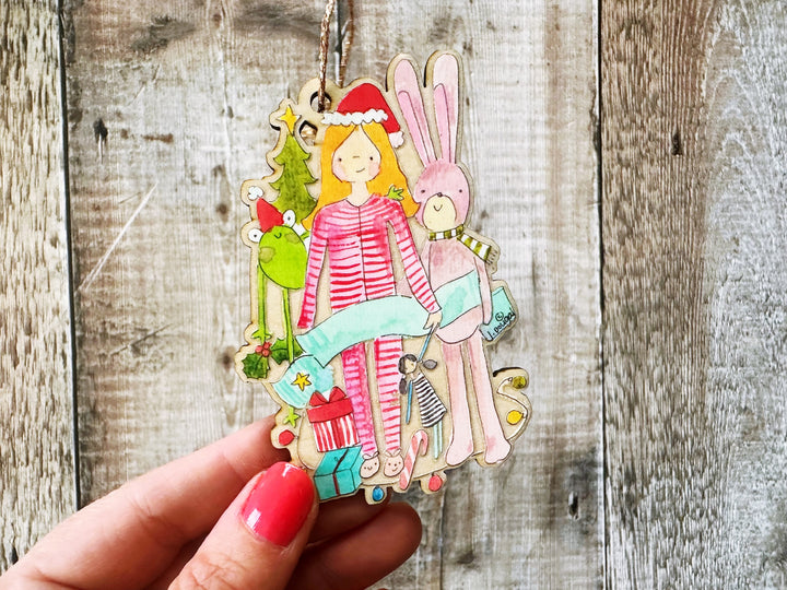 Bunny and I Wooden Hanging Christmas Decoration