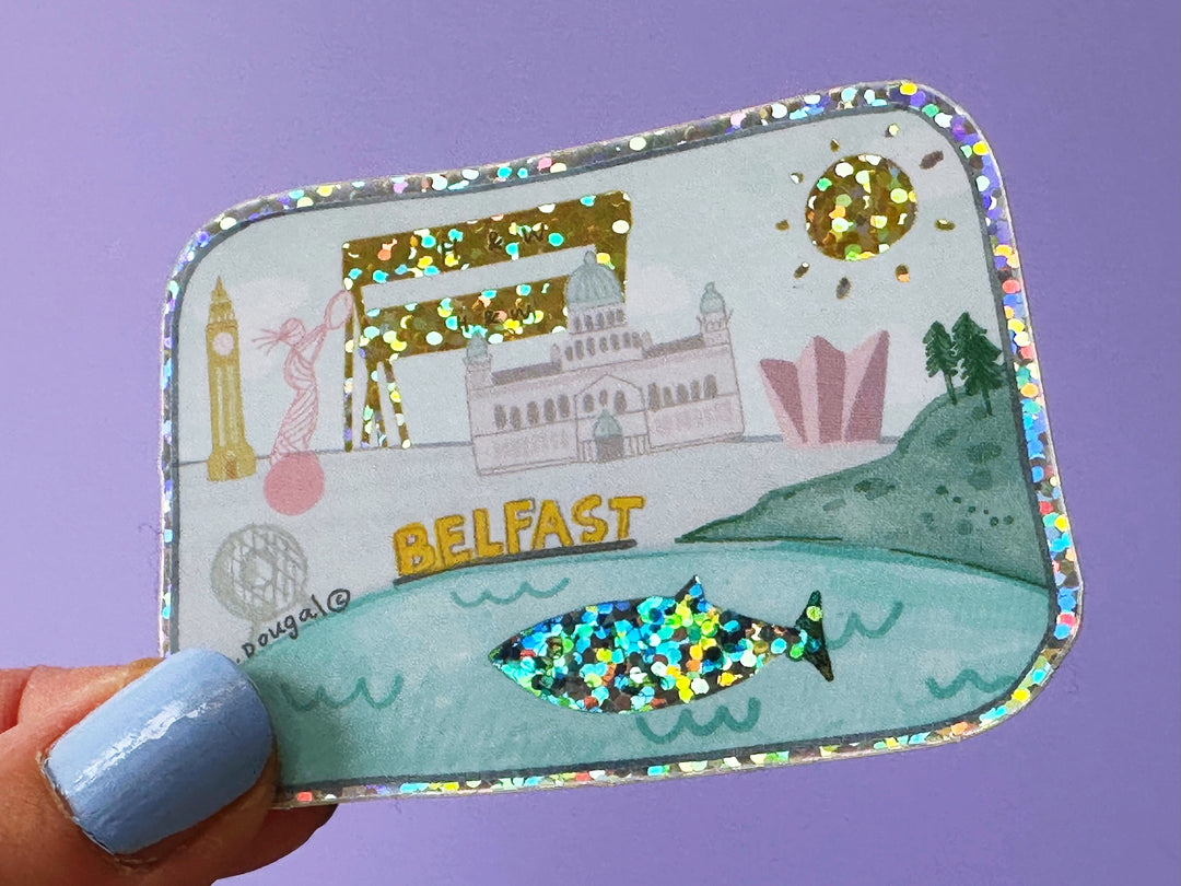 Glitter Pastel Glitter Belfast Vinyl Sticker