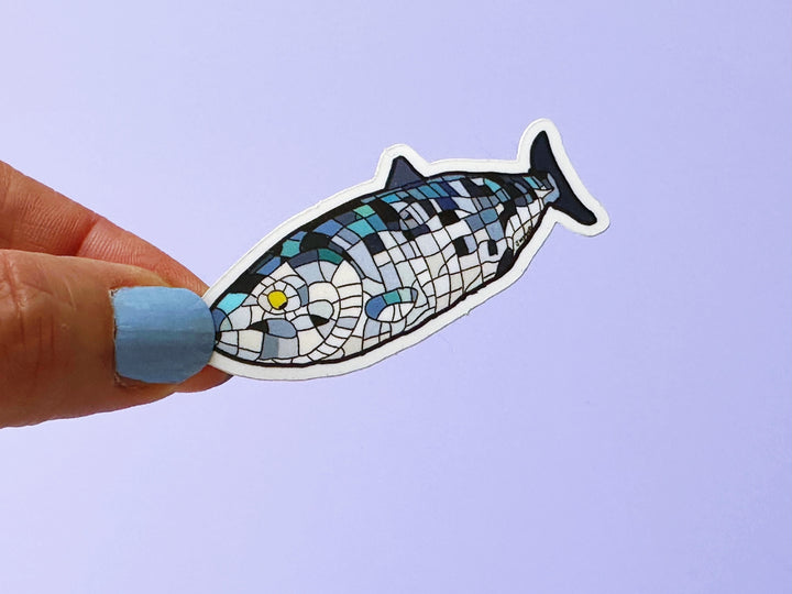 Tiny Belfast Big Fish Glitter Vinyl Sticker