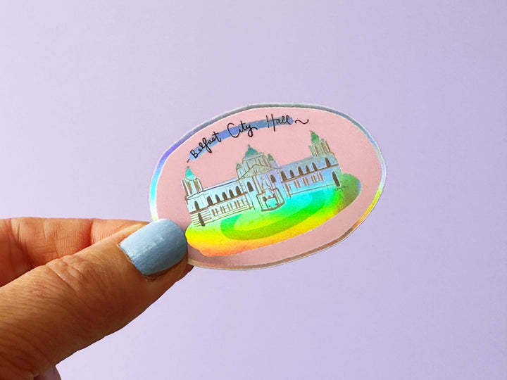 Metalic Iridescent Belfast City Hall Vinyl Sticker