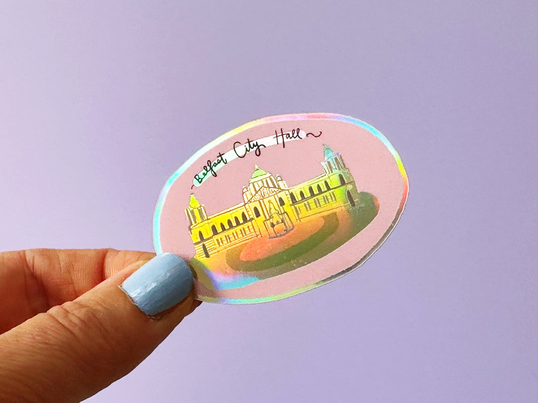 Metalic Iridescent Belfast City Hall Vinyl Sticker