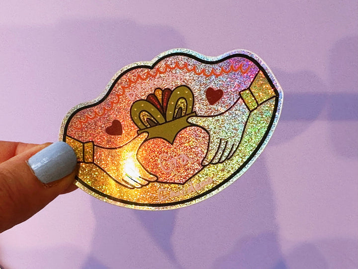 Claddagh Gra Glitter Vinyl Sticker