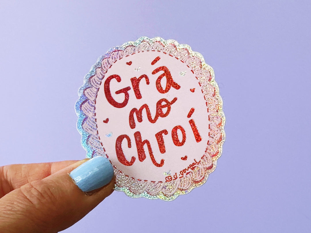 Grá mo chroí Glitter Vinyl Sticker