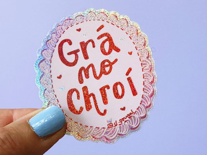 Grá mo chroí Glitter Vinyl Sticker