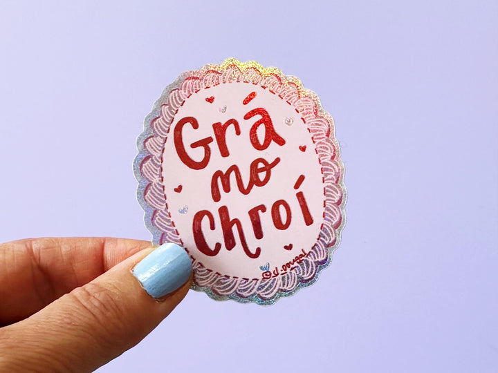 Grá mo chroí Glitter Vinyl Sticker