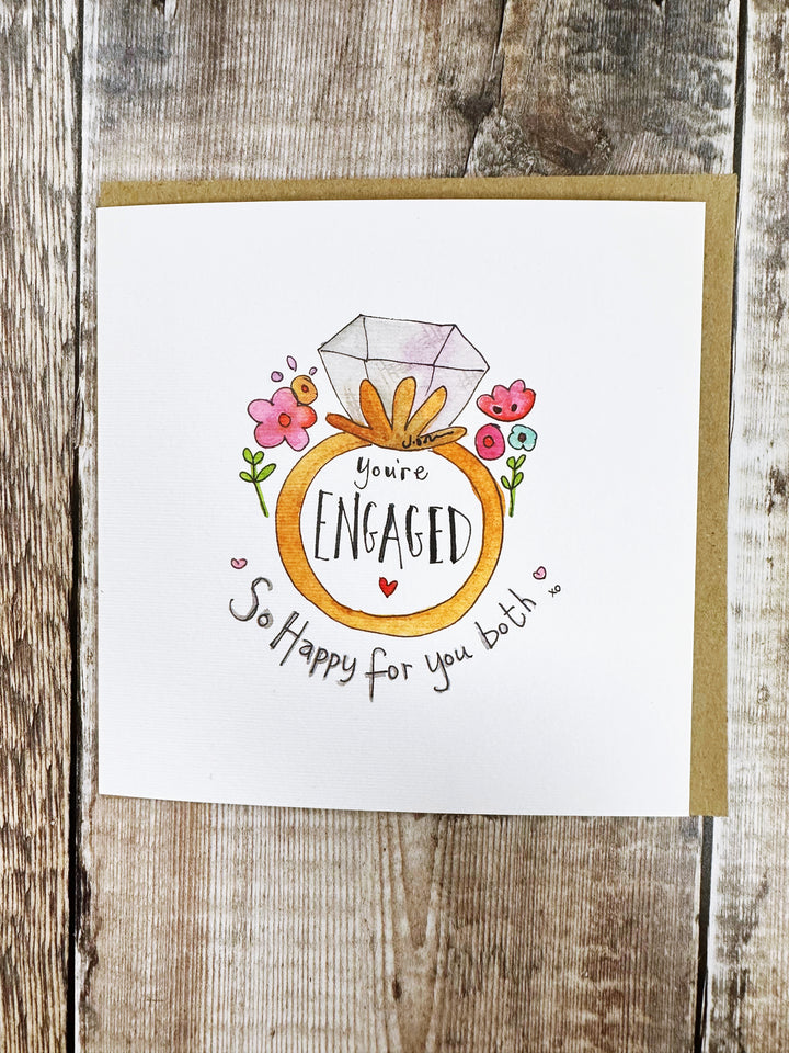 Floral Engagement Ring Card - Personalised
